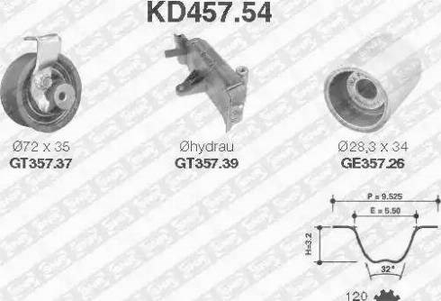 Комплект ремня ГРМ KD45754 SNR