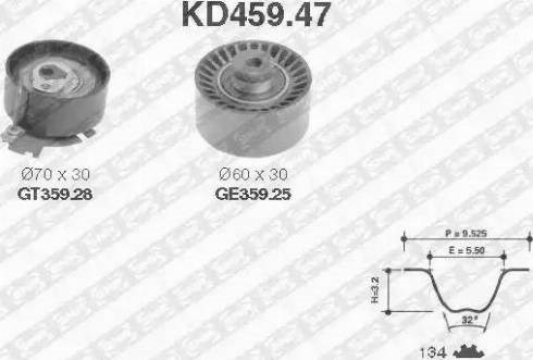 Комплект ремня ГРМ KD45947 SNR