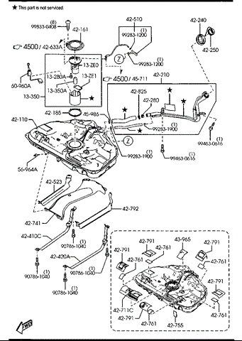 Фильтр топливный L50913ZE0 MAZDA