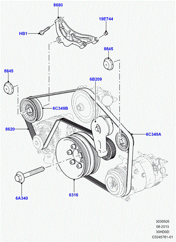 Ролик паразитный LR036304 LAND ROVER