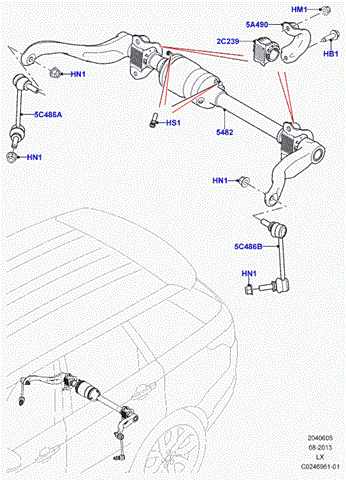 LR048462 LAND ROVER Втулка стабилизатора заднего купить в Ирпень