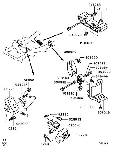 Подушка двигателя MR992670