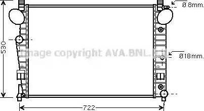 Радиатор системы охлаждения двигателя MSA2308 AVA