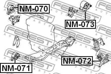 Правая подушка двигателя NM070 FEBEST