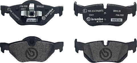 Колодки на тормоз задний дисковый P06038X BREMBO
