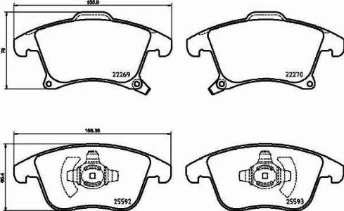 Колодки тормозные дисковые комплект P24173 BREMBO