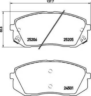 Колодки тормозные дисковые комплект P30056 BREMBO