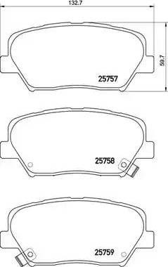 Колодки тормозные дисковые комплект P30070 BREMBO