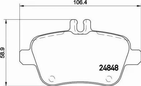 Комплект задних колодок P50091 BREMBO