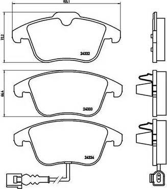 Колодки тормозные дисковые комплект P85112 BREMBO