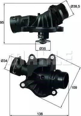 Автомобильный термостат TI23488 MAHLE
