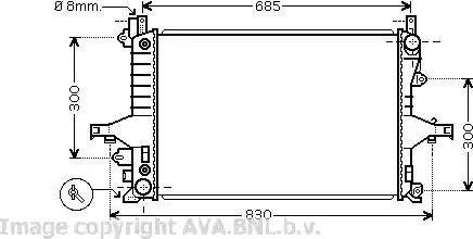 Ava volvo радіатор охолодження з акпп s60 i,s80 i,v70 ii,xc70 2.0/3.0 99- VO2115