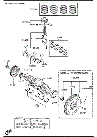 Поршневые кольца, стандартные ZYY211SC0 MAZDA