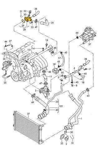 ACS P0166 Фланец системы охлаждения (тройник) в наличии Запорожье
