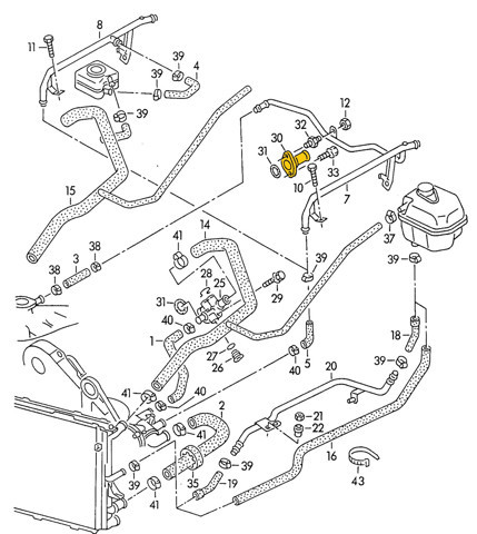Тройник системы охлаждения P051 ACS