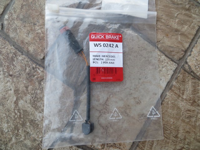 WS0242A QUICK BRAKE Датчик износа тормозных колодок передний купить в Житомир