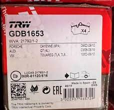 TRW GDB1653 Колодки тормозные задние дисковые в наличии Винница