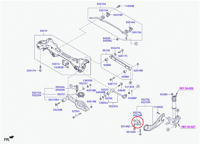 55274A6000 Hyundai/Kia сайлентблок заднего продольного рычага