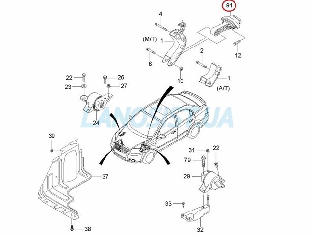 Подушка двигателя авео т250