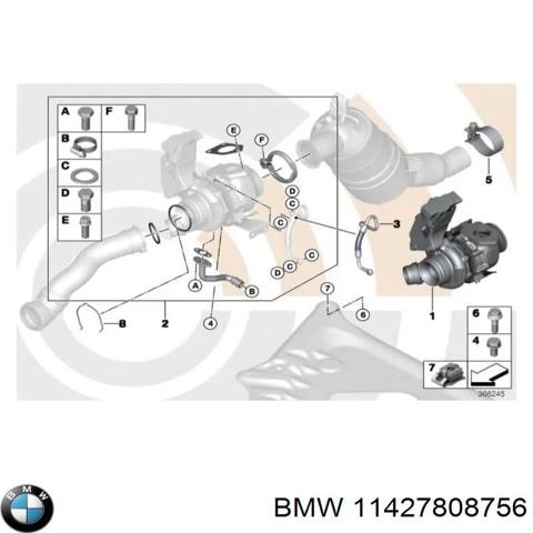 Трубка/шланг отвода масла от турбины 11427808756 BMW