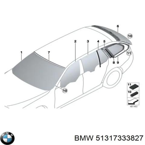Переднее стекло 51317333827 BMW