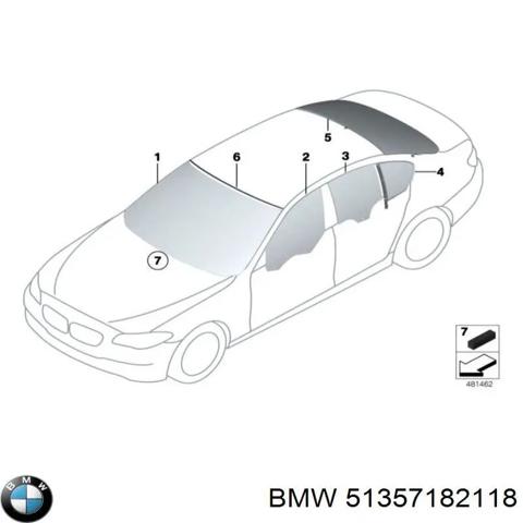 Стекло задней двери, правой 51357182118 BMW