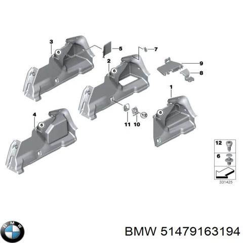 Облицовка багажного отсека, правая 51479163194 BMW