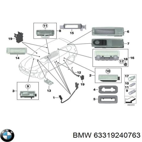 Лампочка освещения салона 63319240763 BMW