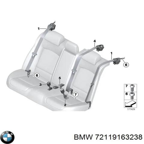 Ремень безопасности задний 72119163238 BMW