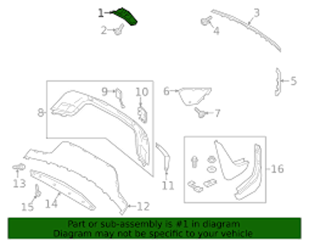 Молдинг бампера заднего левый LR138235 LAND ROVER