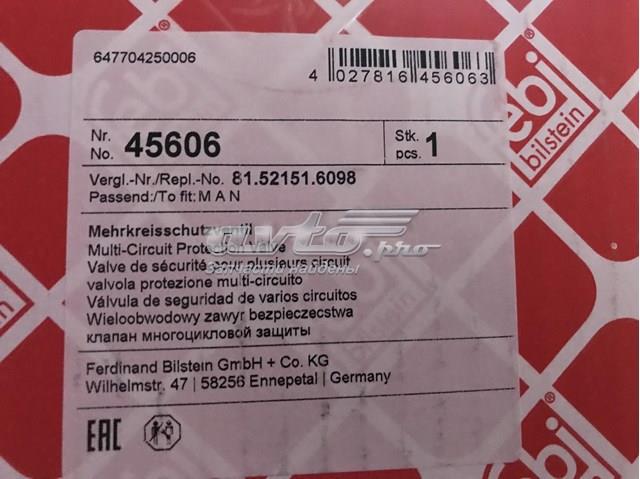 45606 FEBI Клапан ограничения давления пневмосистемы купить в Сумы