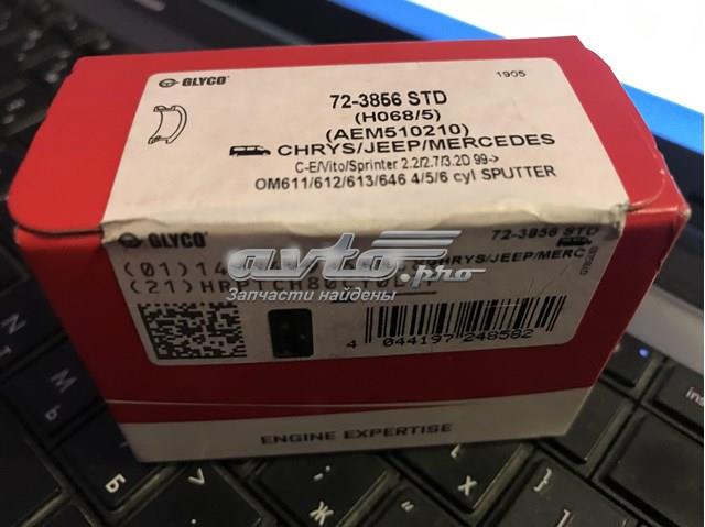Вкладыши коленвала коренные, стандарт (STD) 723856STD GLYCO