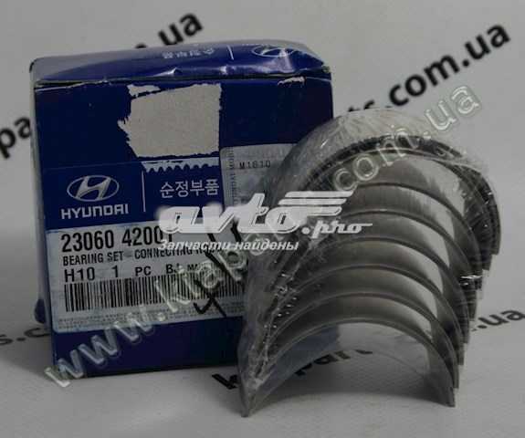 Вкладыши коленвала, коренные, комплект, стандарт (STD) 2306042001 HYUNDAI