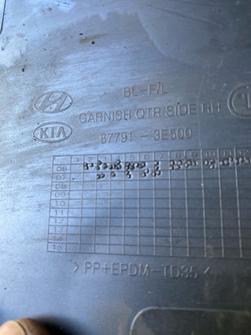 877903E500V9 Расширитель (накладка) арки заднего крыла правый купить Киев