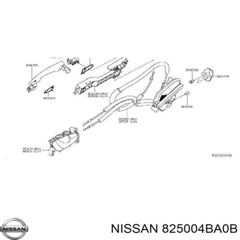 Замок задней правой двери  825004BA0B NISSAN