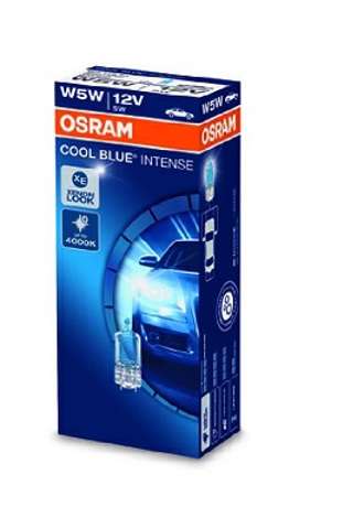 Лампочка голубая w5w 12v 5w w2,1x9,5d cool blue intense 2825HCBI
