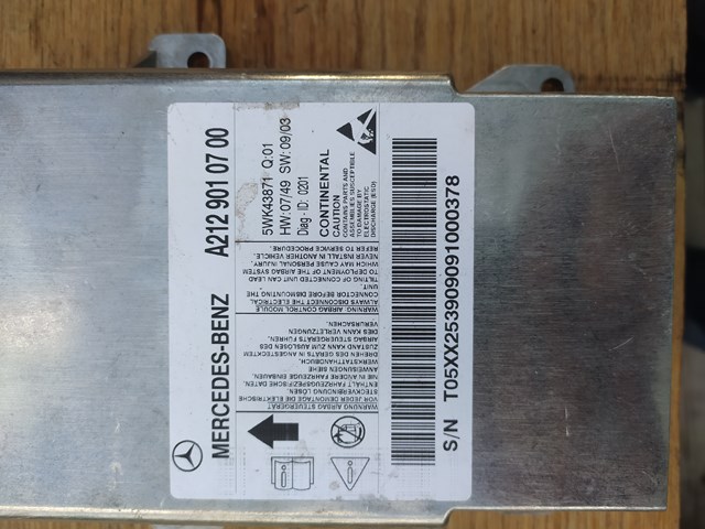 Модуль-процессор управления подушкой безопасности (ЭБУ AIRBAG) A2129010700 MERCEDES