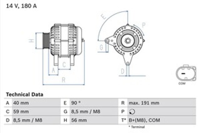 BOSCH 0986081890 Генератор в наличии Каменское
