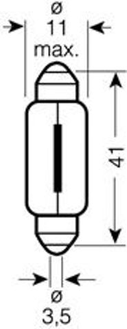 Лампочка плафона освещения салона/кабины 6411 OSRAM