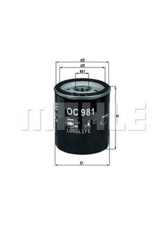 MAHLE OC981 Масляный фильтр в наличии Ужгород