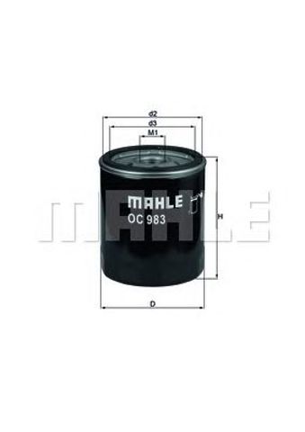OC983 MAHLE Масляный фильтр купить в Львов