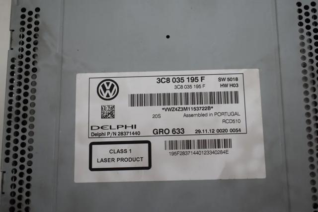 VAG 3C8035195F Магнитола (радио AM/FM) в наличии Павлоград