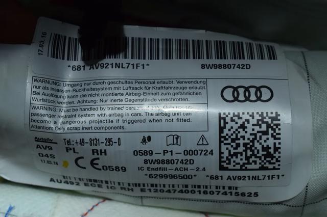 VAG 8W9880742D Подушка безопасности (AIRBAG) шторка боковая правая в наличии Тернополь