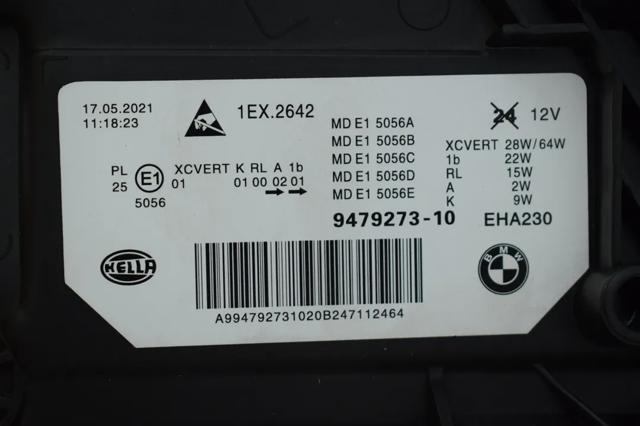 Основная фара в сборе левая 9479273 BMW