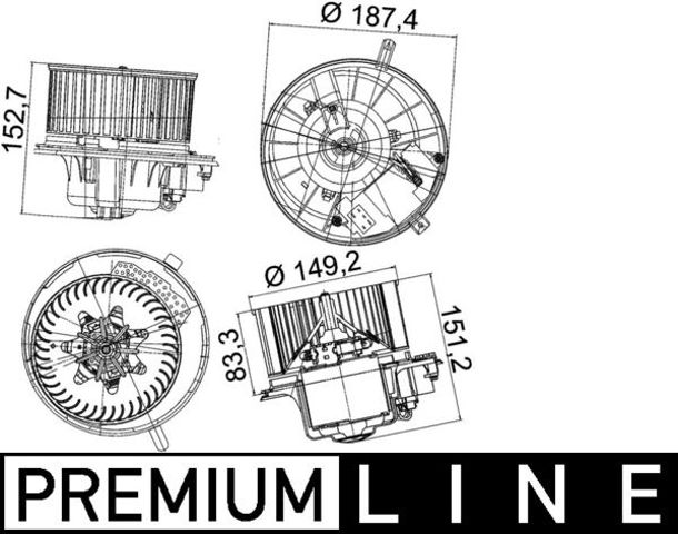 MAHLE AB149000P Мотор вентилятора печки (отопителя салона) в наличии Одесса