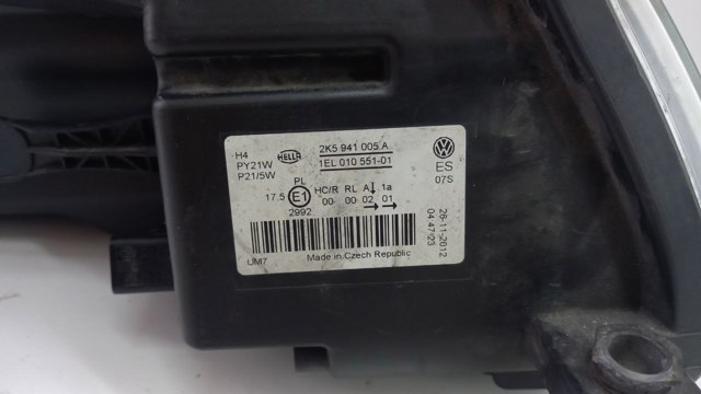 Фара дальнего света в сборе 2K5941005A VAG
