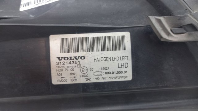 VOLVO 31214351 Фара левая в наличии Днепр