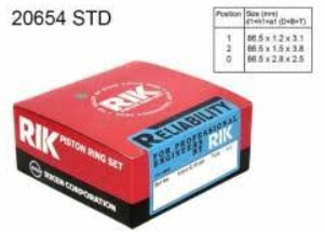 Стандартные поршневые кольца в комплекте 20654STD RIKEN