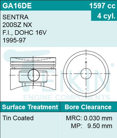 Поршень (ком-кт на мотор), 2-й ремонт (+0,50) 44260050 TEIKIN