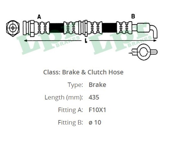 Шланг тормозной передний 6T46279 LPR